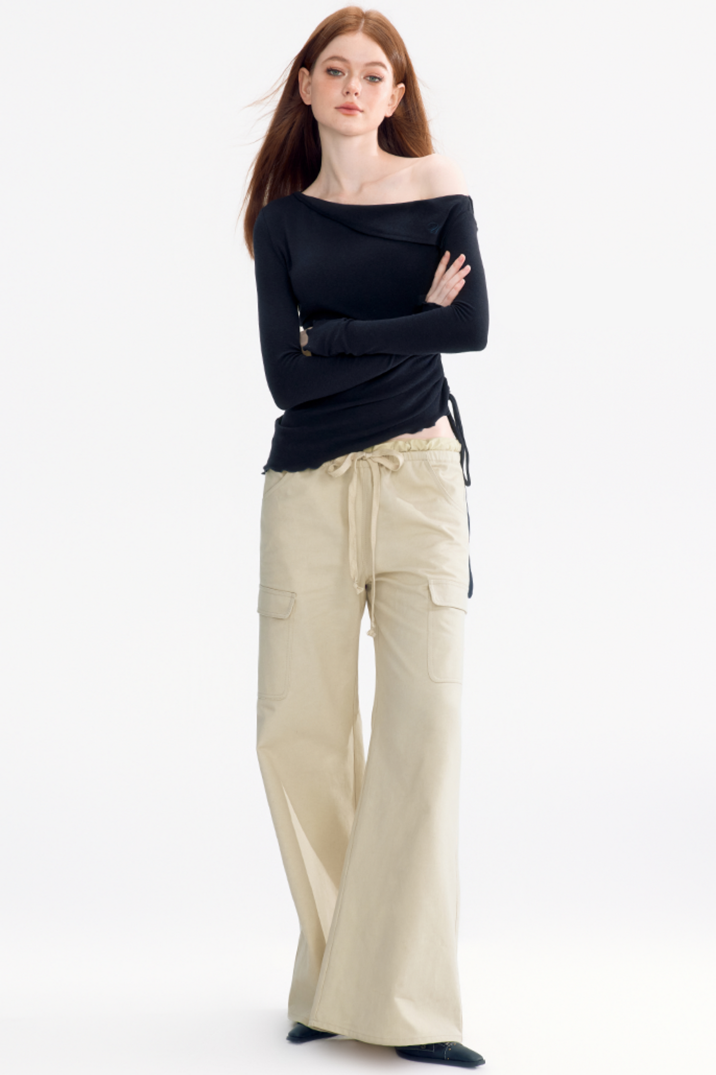 Mesh Stitched Loose Cargo Pants