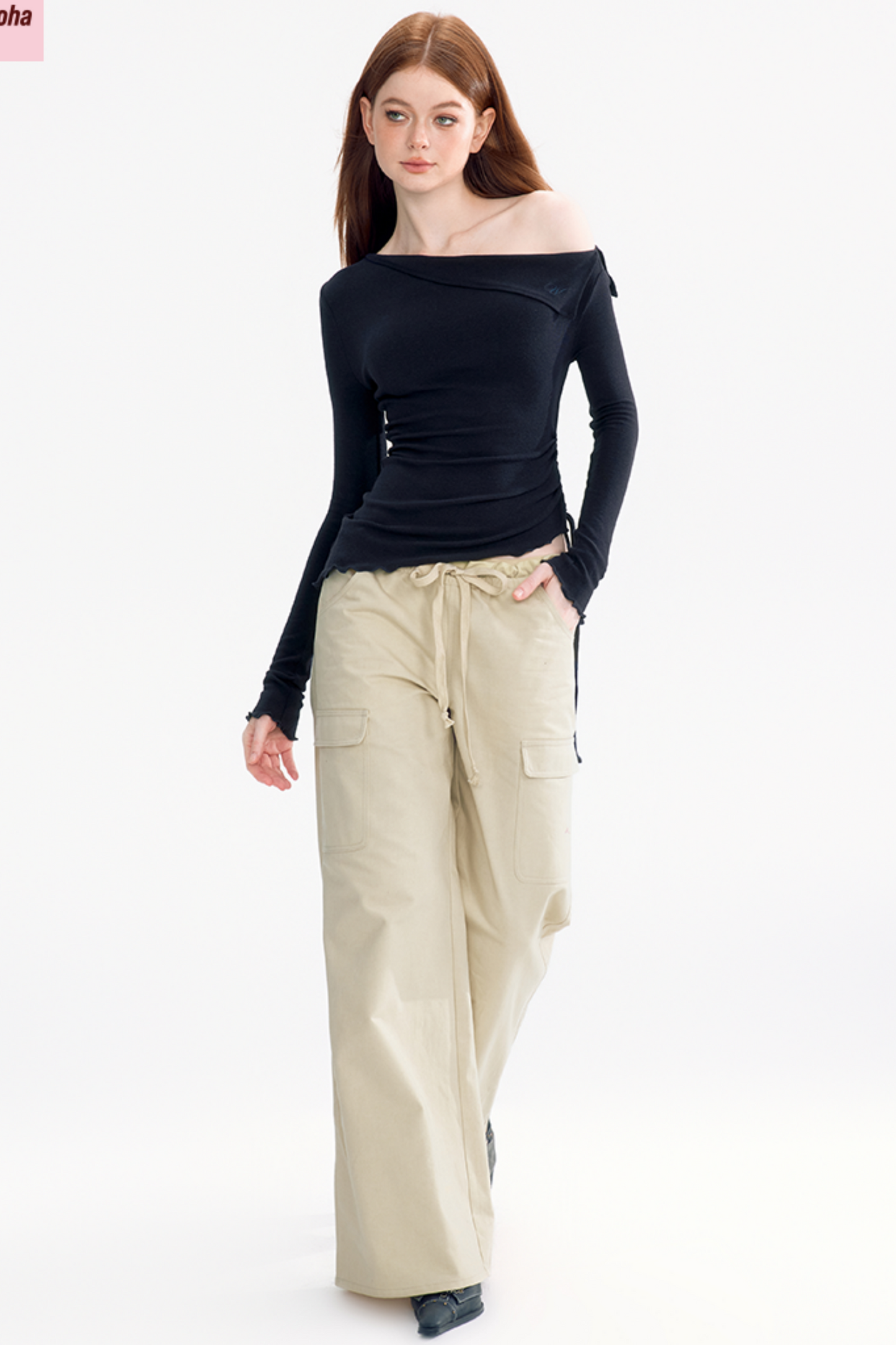 Mesh Stitched Loose Cargo Pants