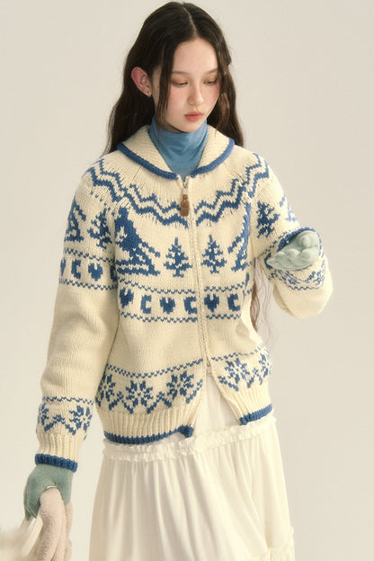 Nordic Fair Isle Knit Cardigan