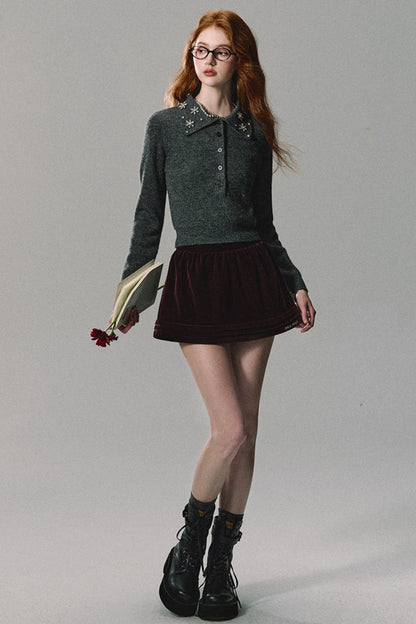 Ancola Red Velvet Heavy Industries Skirt