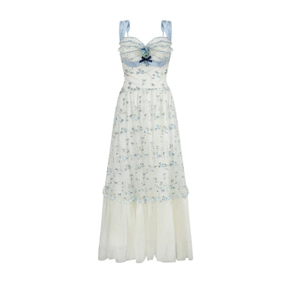 French Blue Crystal Lace Dress