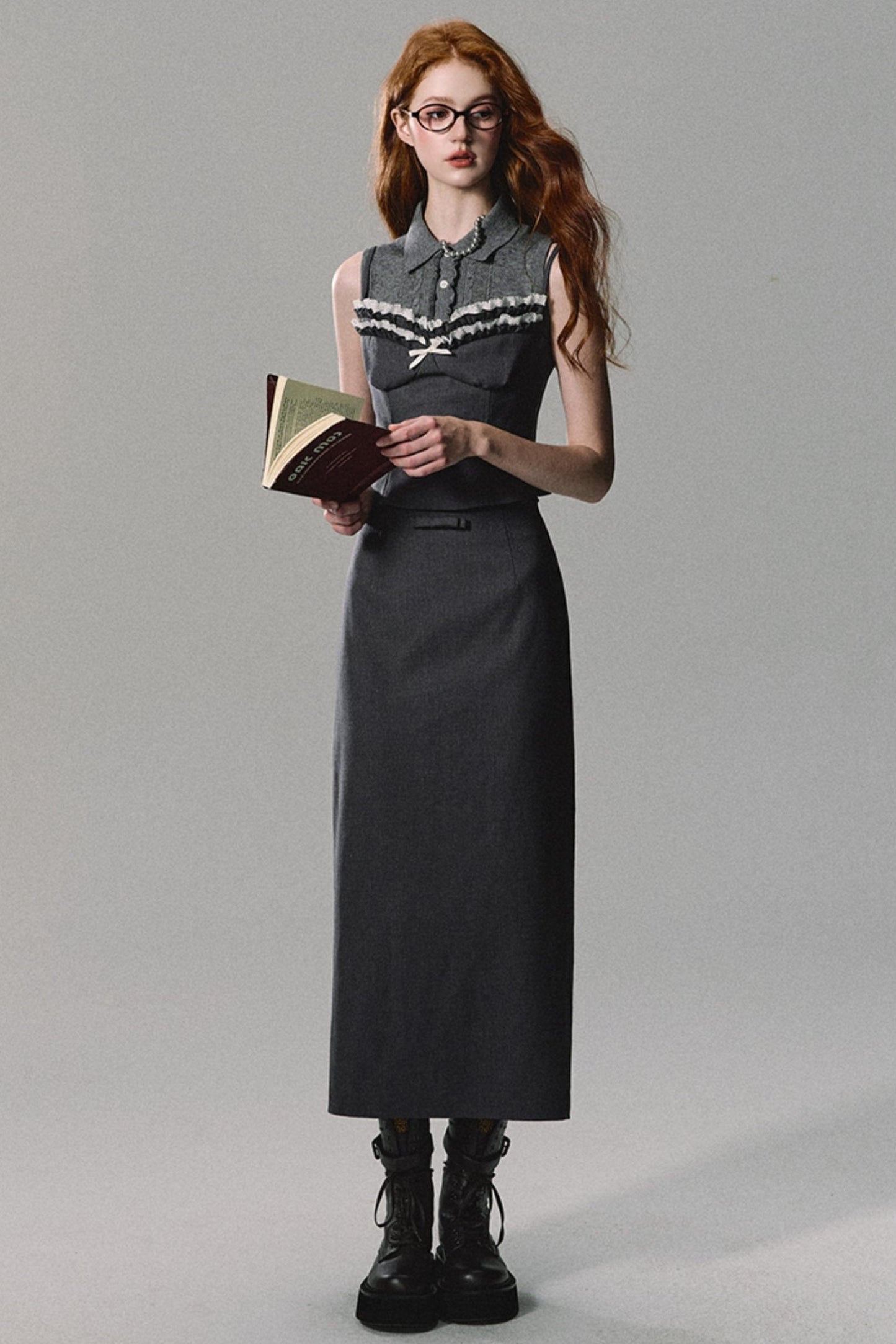 Starry Sky Gray Long Skirt