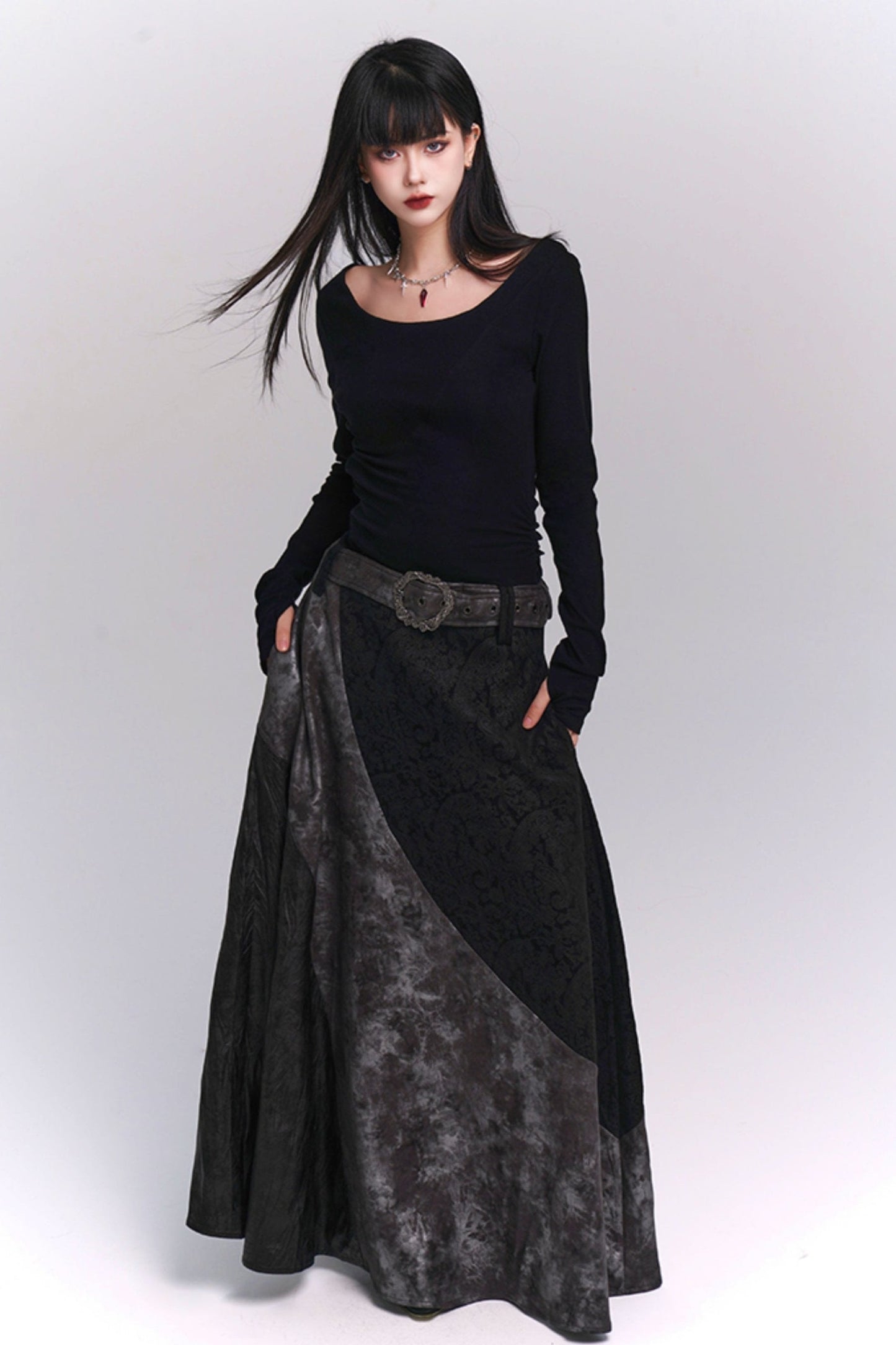 Unique Design Black Autumn Dress