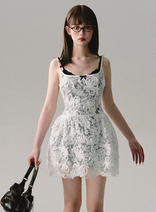 Three-dimensional Embroidery Slip Dress