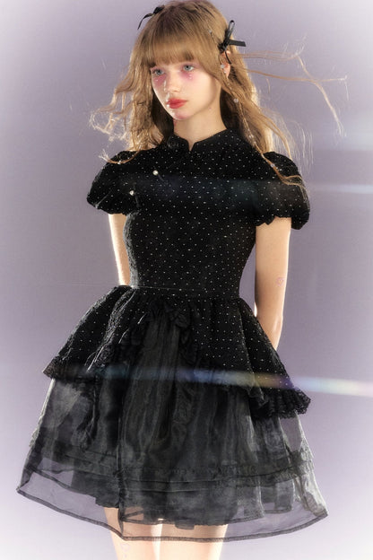 Black Glitter Scorching Night Dress