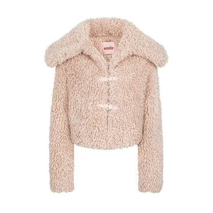 Plush Collar Short Coat