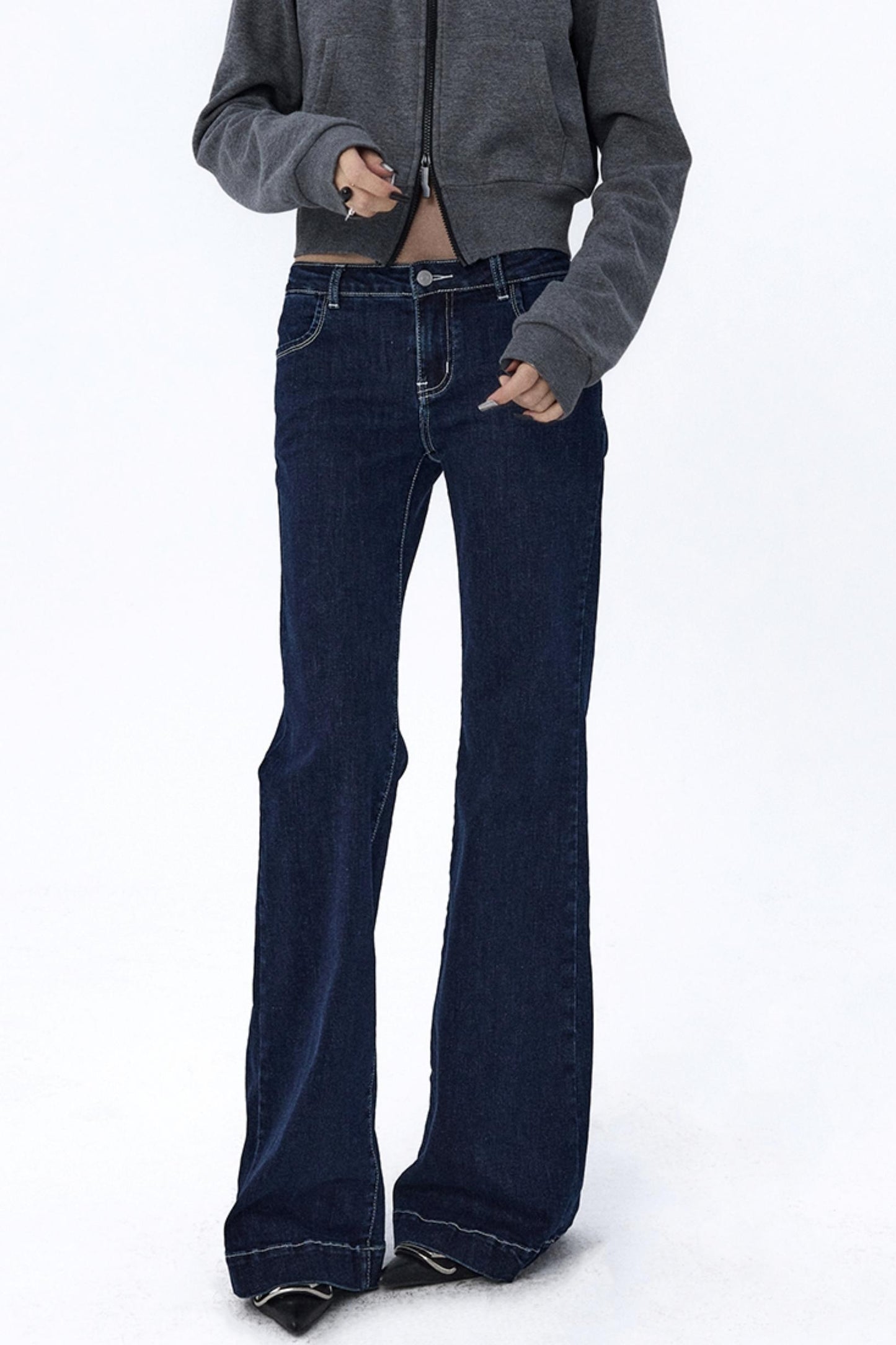 Embroidered Mid-Rise Bootcut Jeans