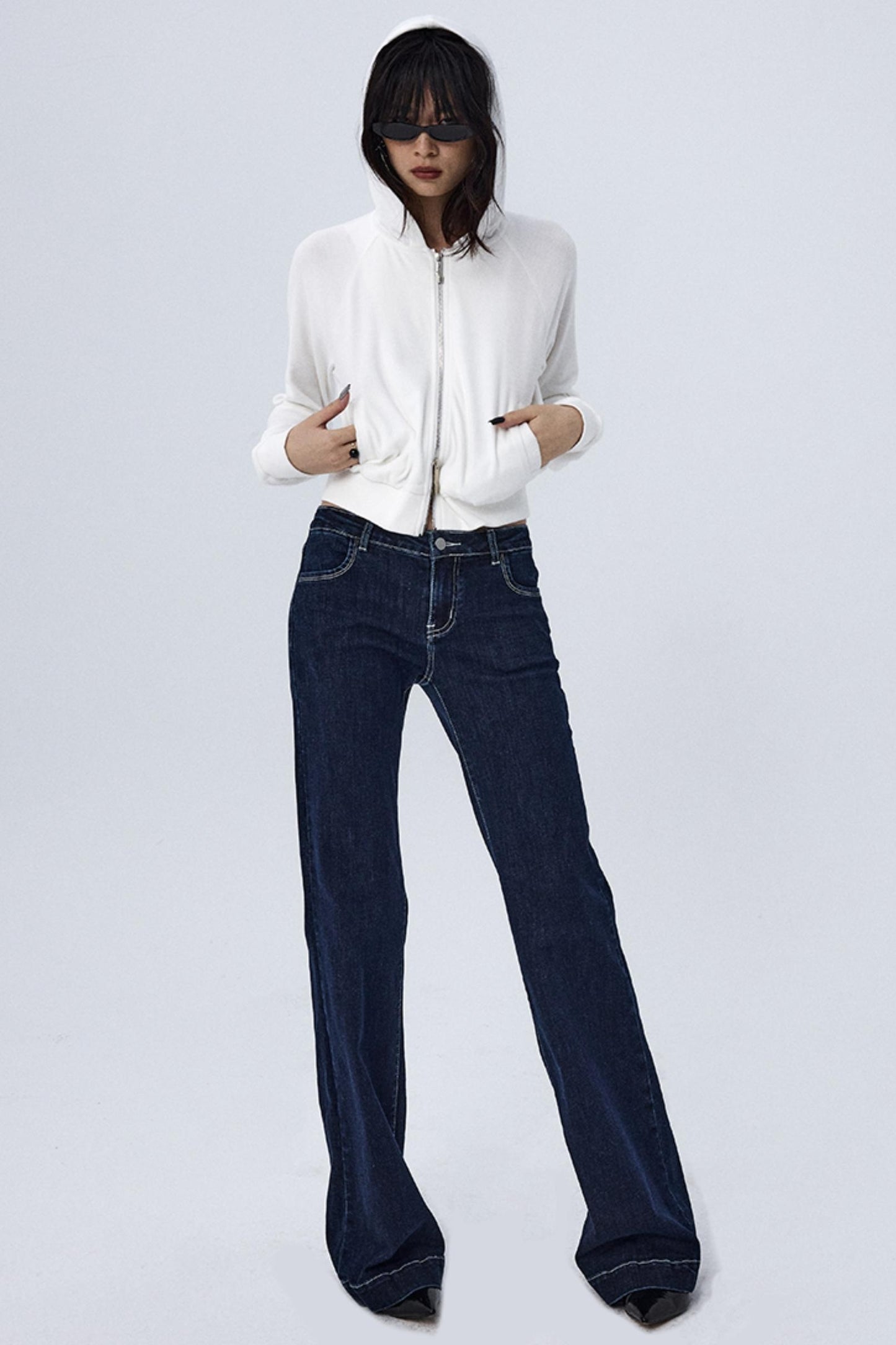 Embroidered Mid-Rise Bootcut Jeans