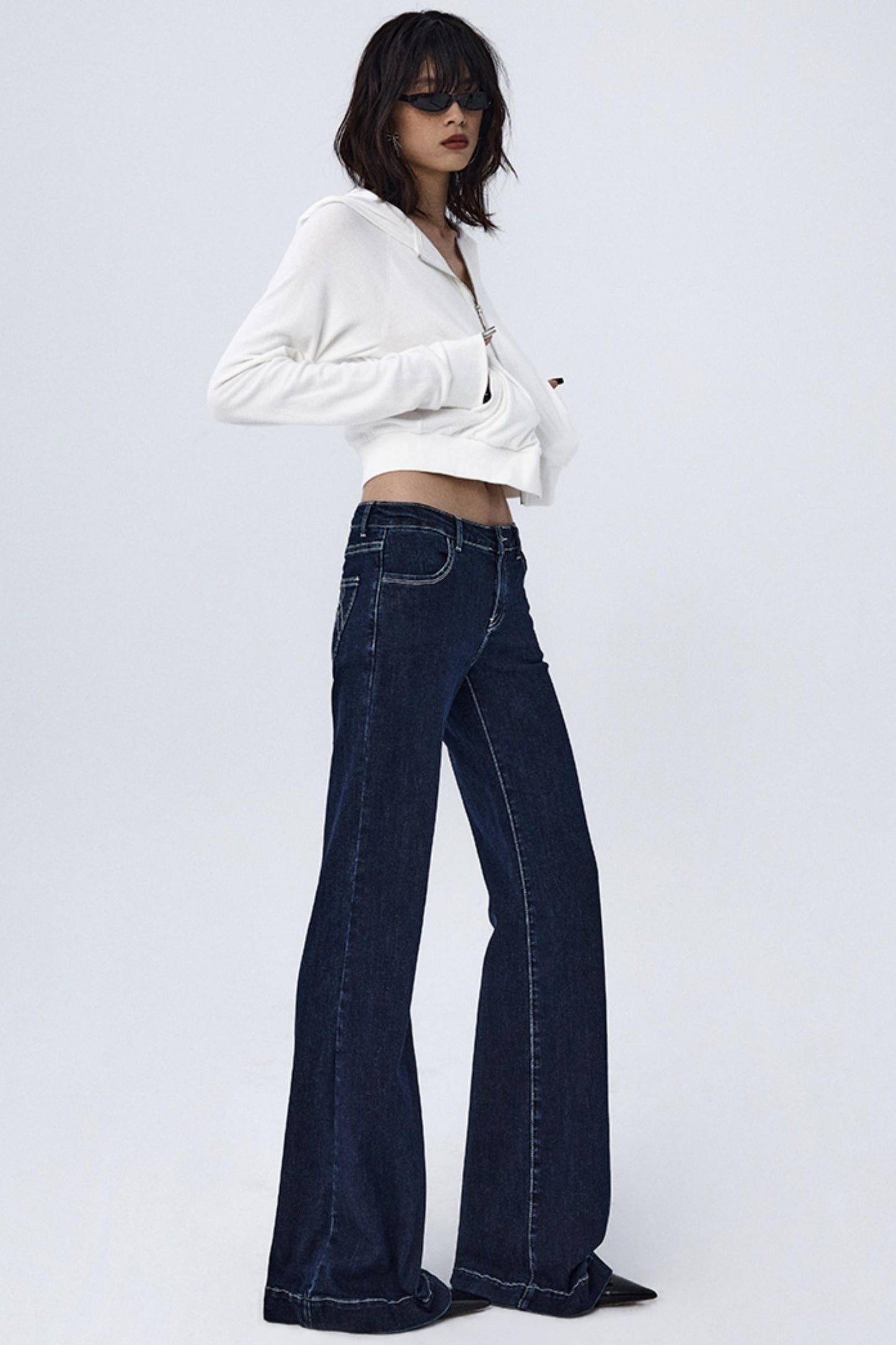 Embroidered Mid-Rise Bootcut Jeans