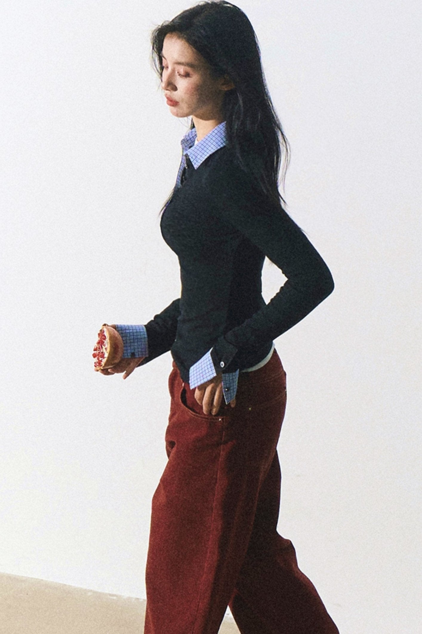 Preppy Two-Tone Knit Sweater