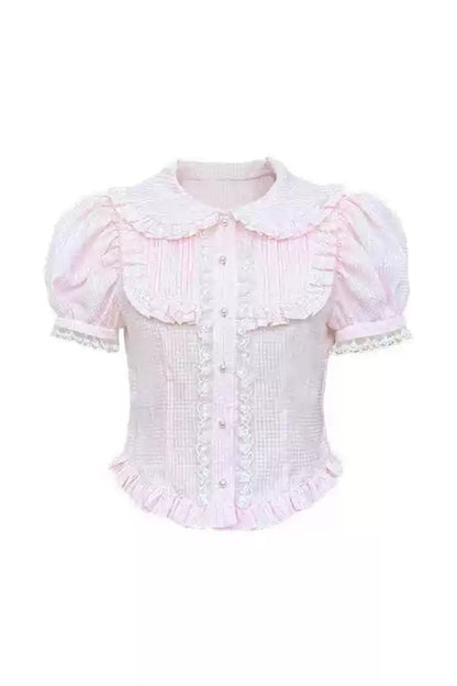 Lace Princess Checked Top