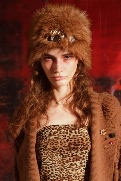 Handmade Buttoned Fur Hat