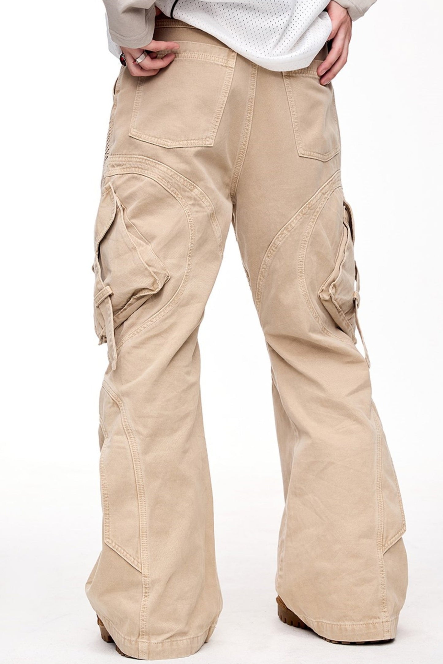 Bootcut Pleated Cargo Pants