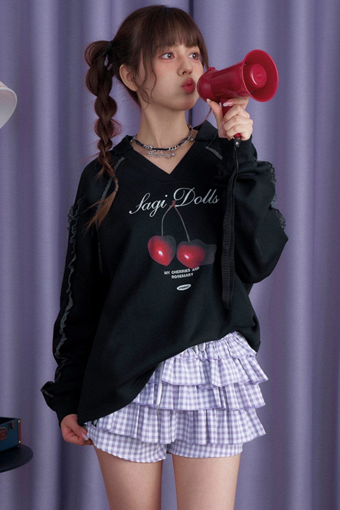 Cherry Print Long Sleeve Sweatshirt