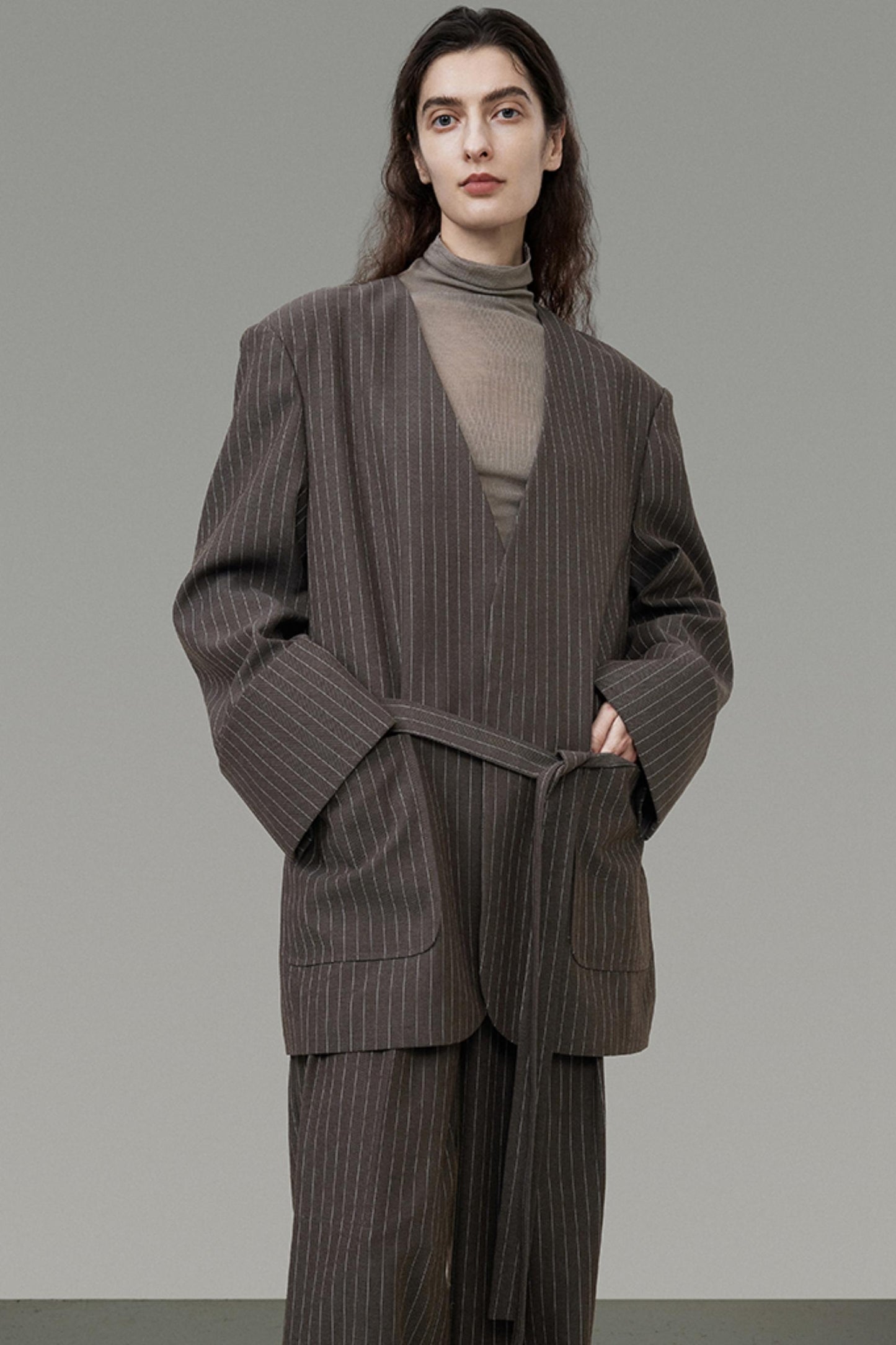 Striped Elegance Suit Set-Up