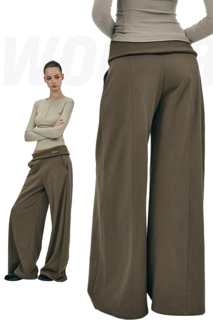 High-Waist Knit Wide Pants