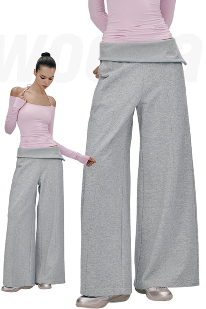 High-Waist Knit Wide Pants