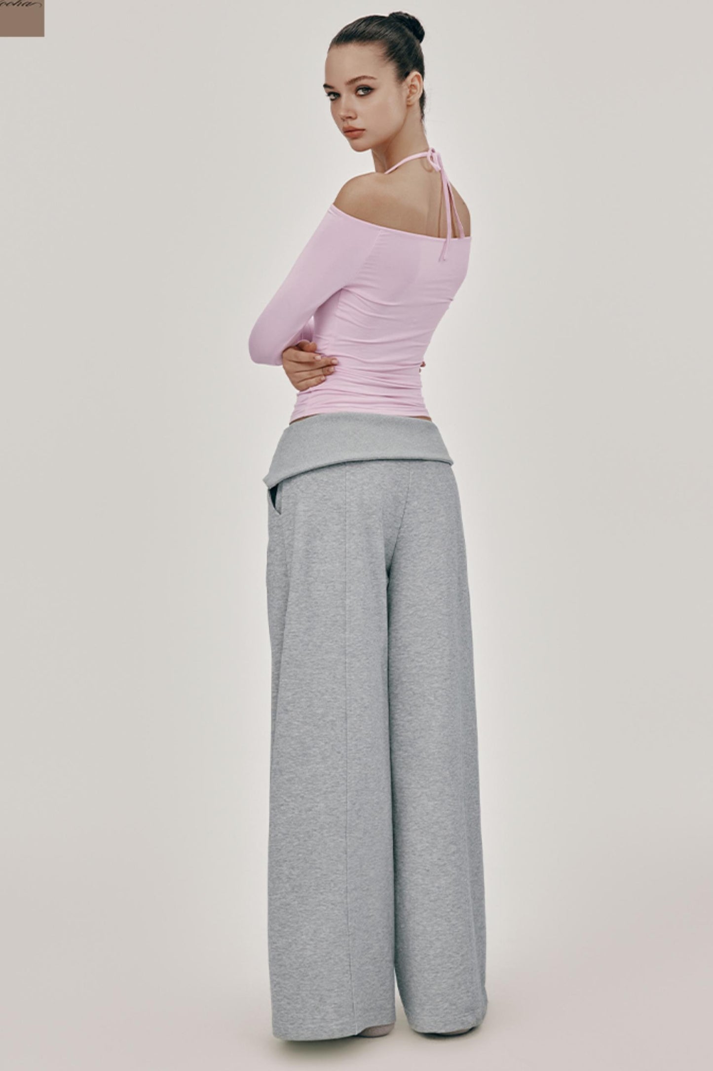 High-Waist Knit Wide Pants