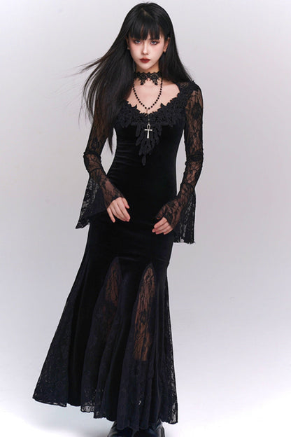 Ghost Girl Velvet Halloween Dress