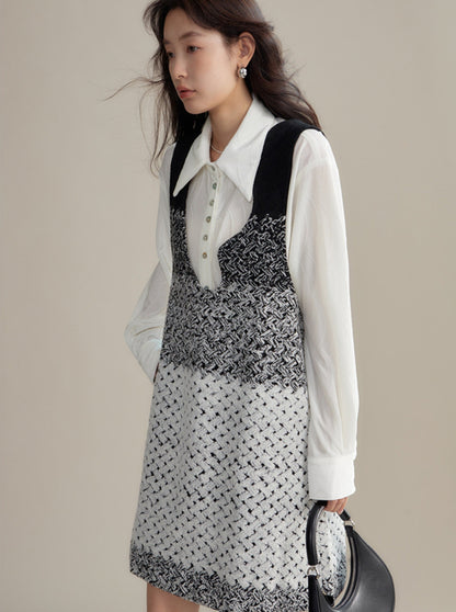 Mid-length knitted vest dress