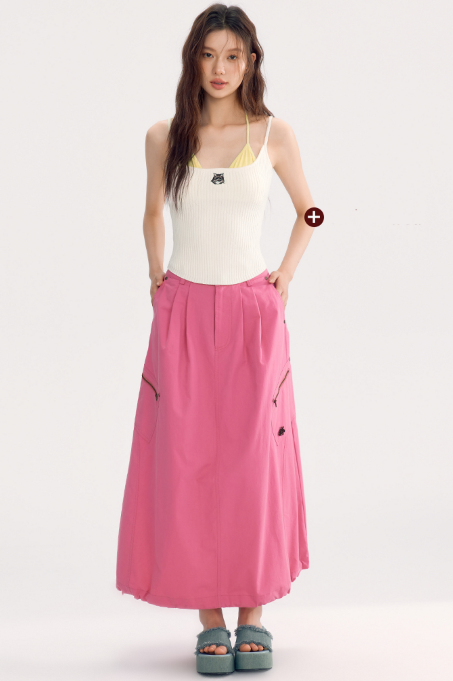 Pocket Detail Long Cargo Skirt