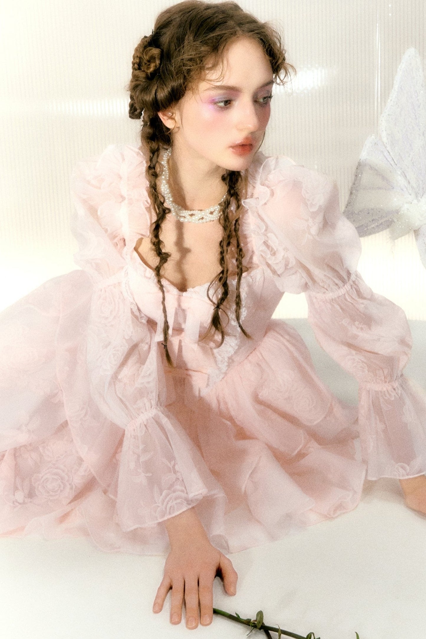 Rose Bow Long Sleeve Fairy Dress