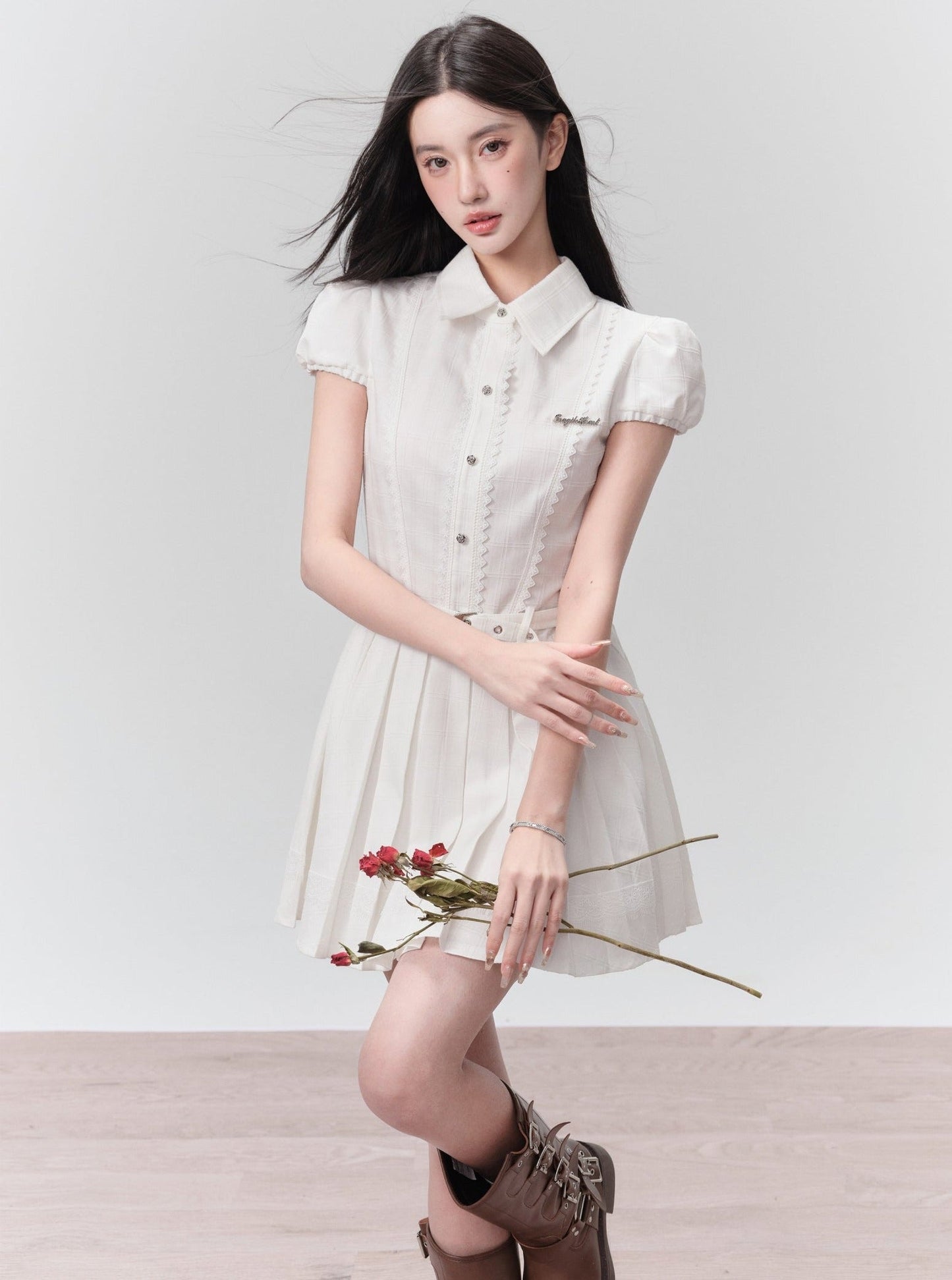 Milk Mousse Preppy White Dress