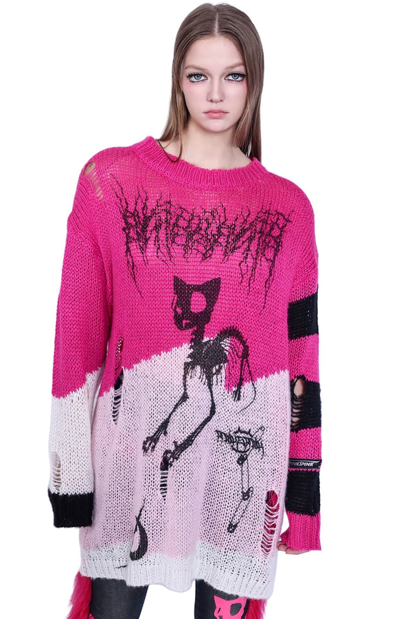 Rock Distressed Sweater Top