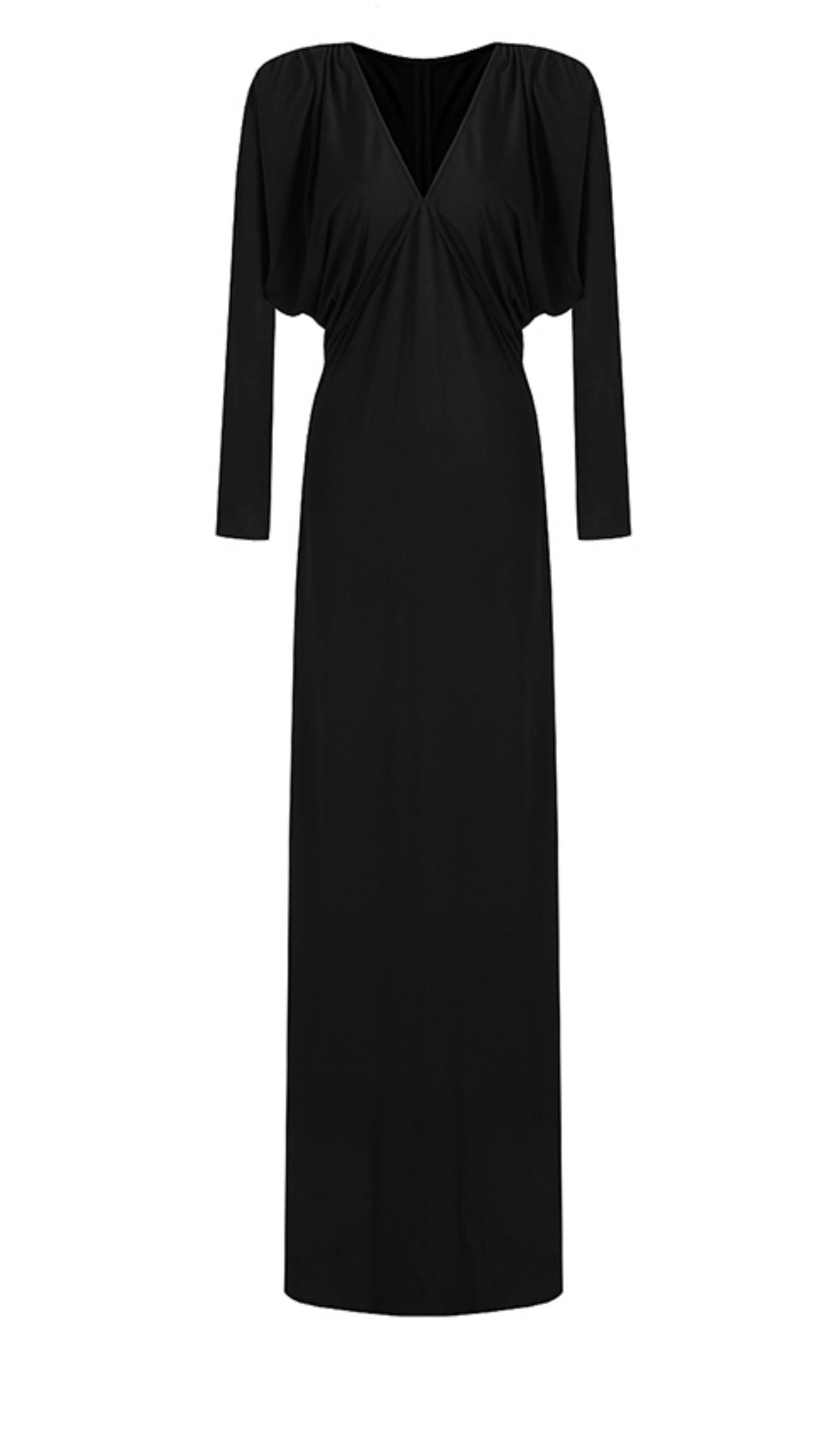 Slim-Fit Black Knit Dress