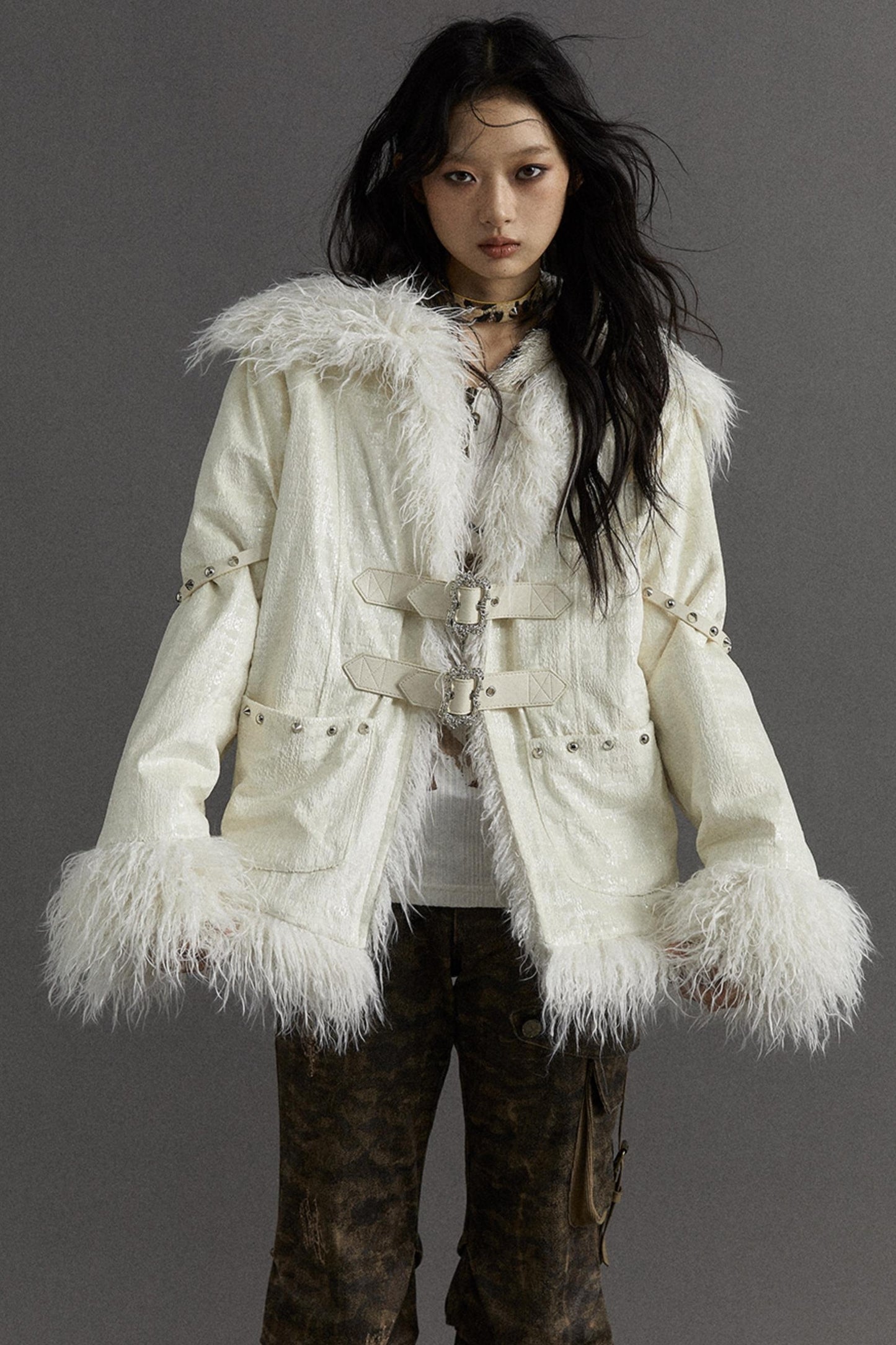 Baroque Panel Fur Jacket