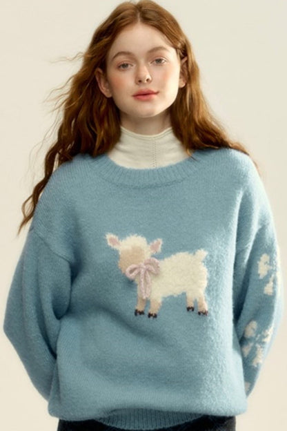 Three Dimensional Bow Knit Sweater