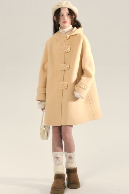 Horn Buttoned Wool Tweed Coat