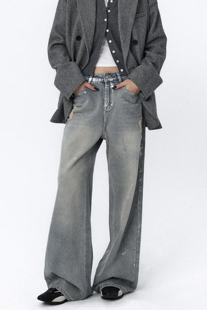 Light Blue Wide-Leg Bootcut Jeans