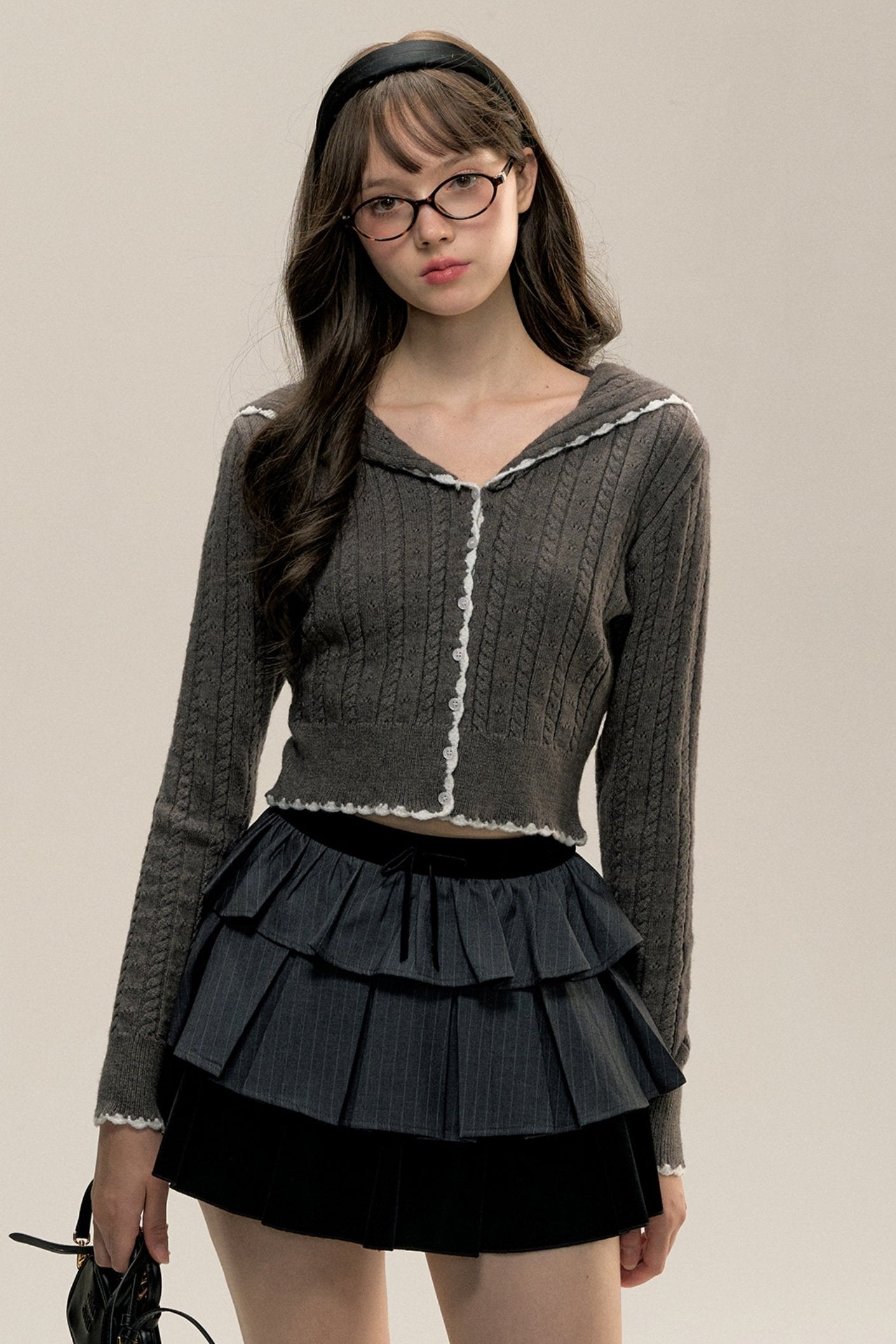 Girl Navy Twist Girl Knitted Top