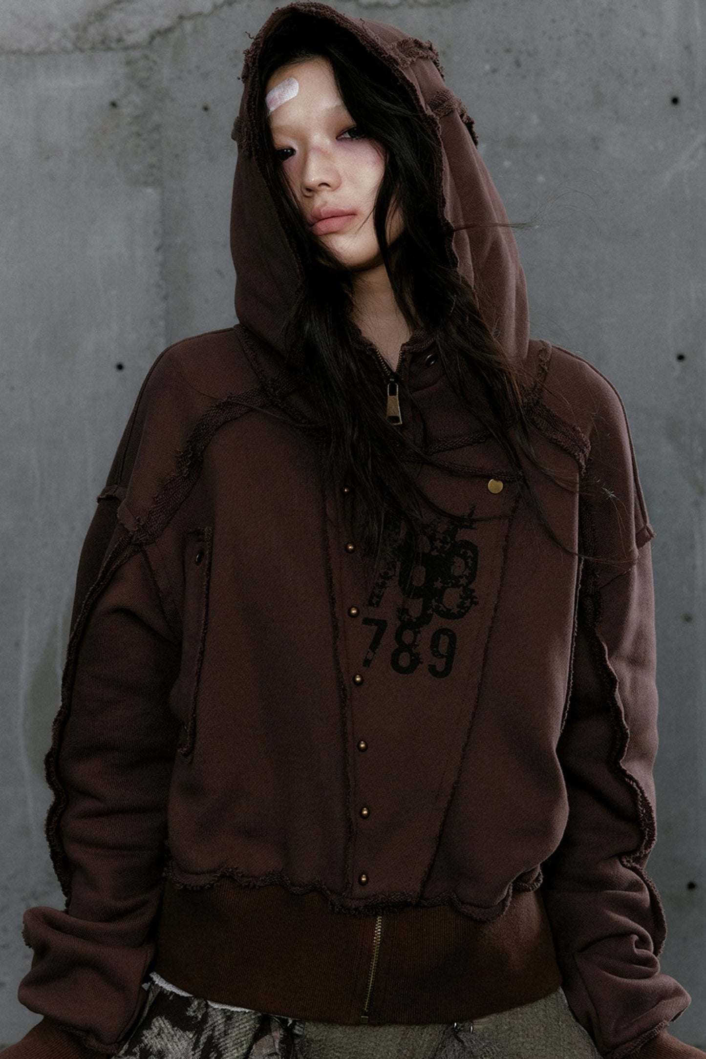 Panelled Hooded Sweatshirt