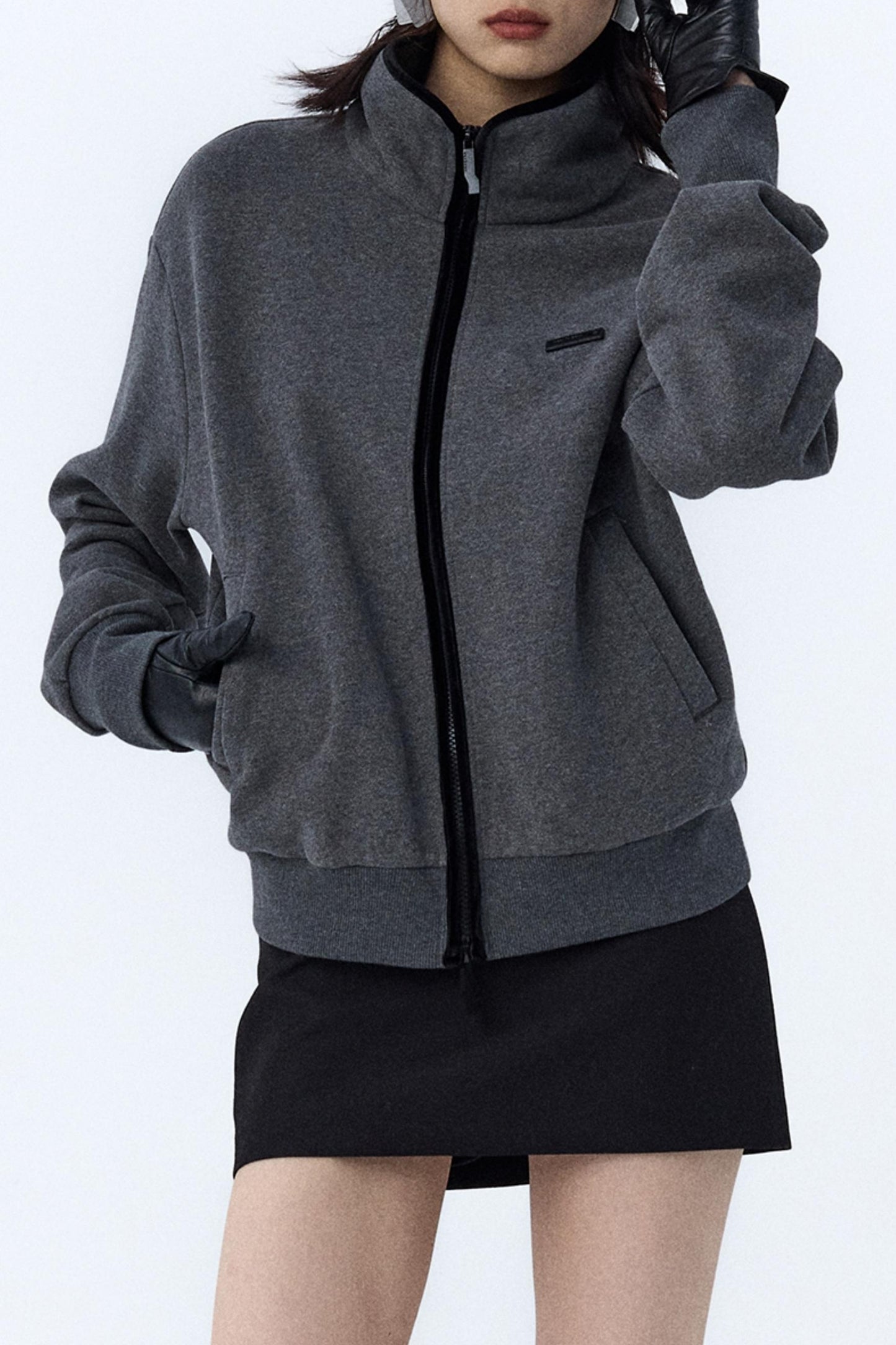 Double-Zip Stand Collar Jacket