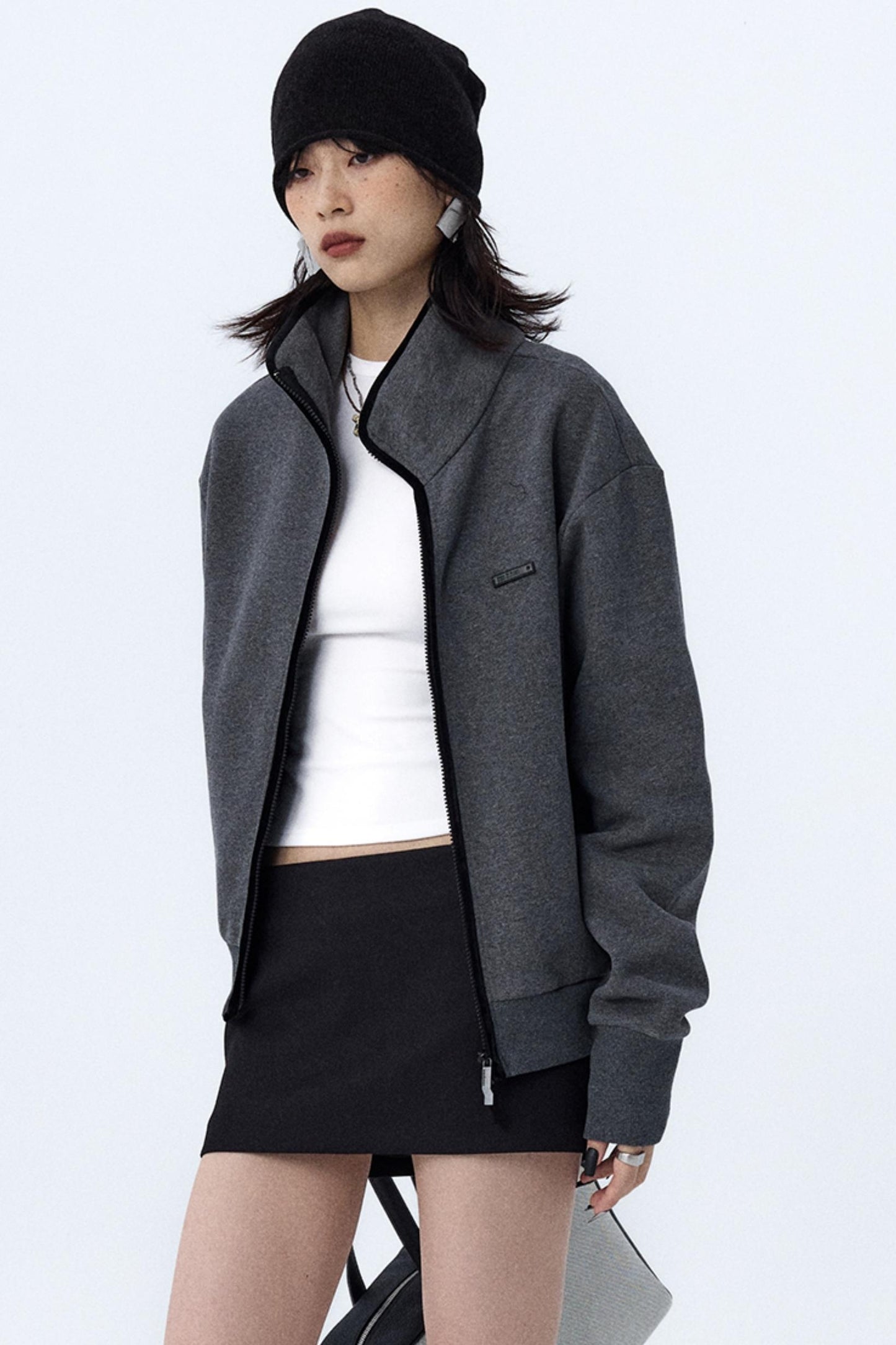 Double-Zip Stand Collar Jacket