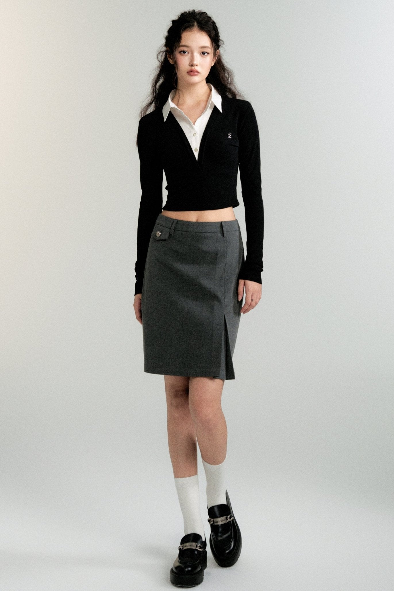 Office Faux Two-Piece Knit Top