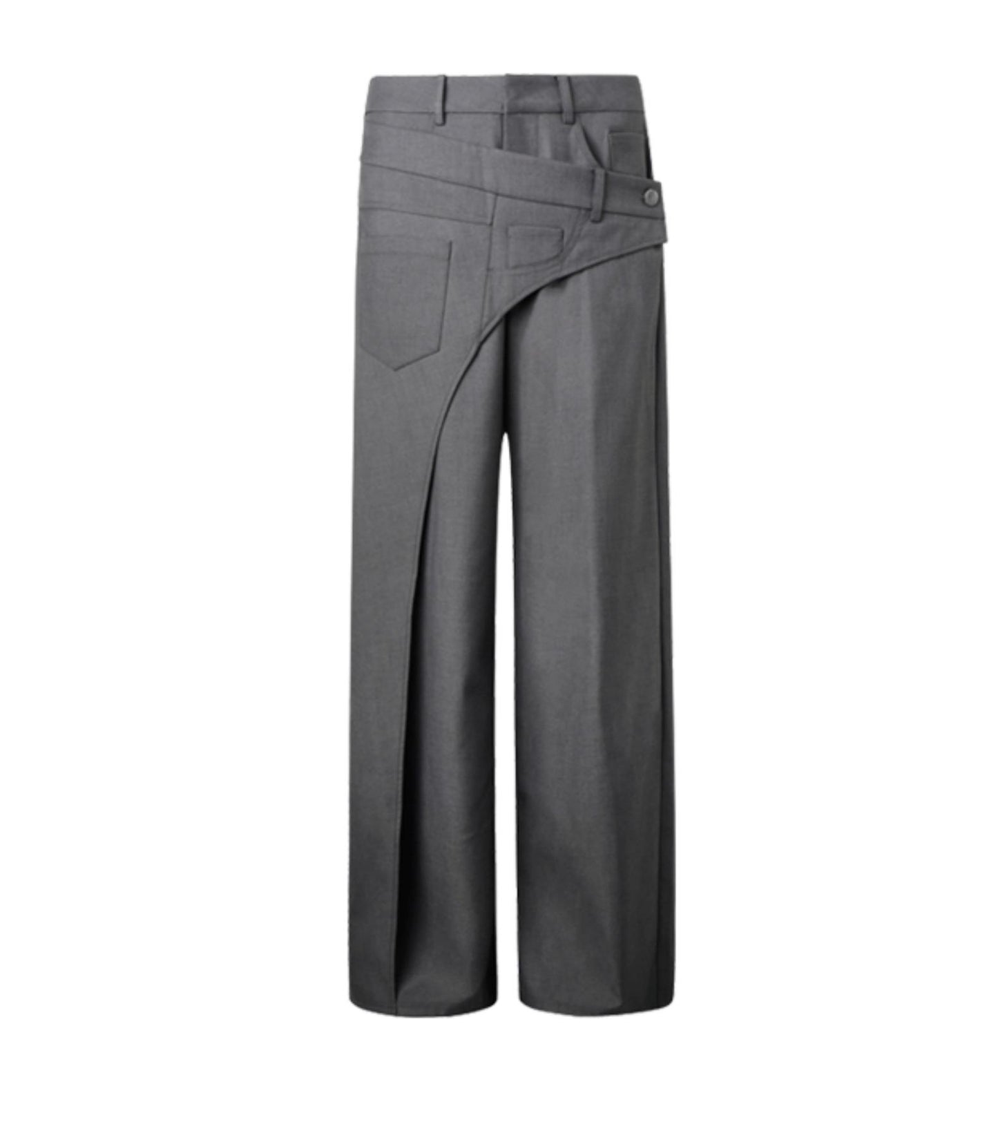 Diagonal Misaligned Loose Hakama Pants