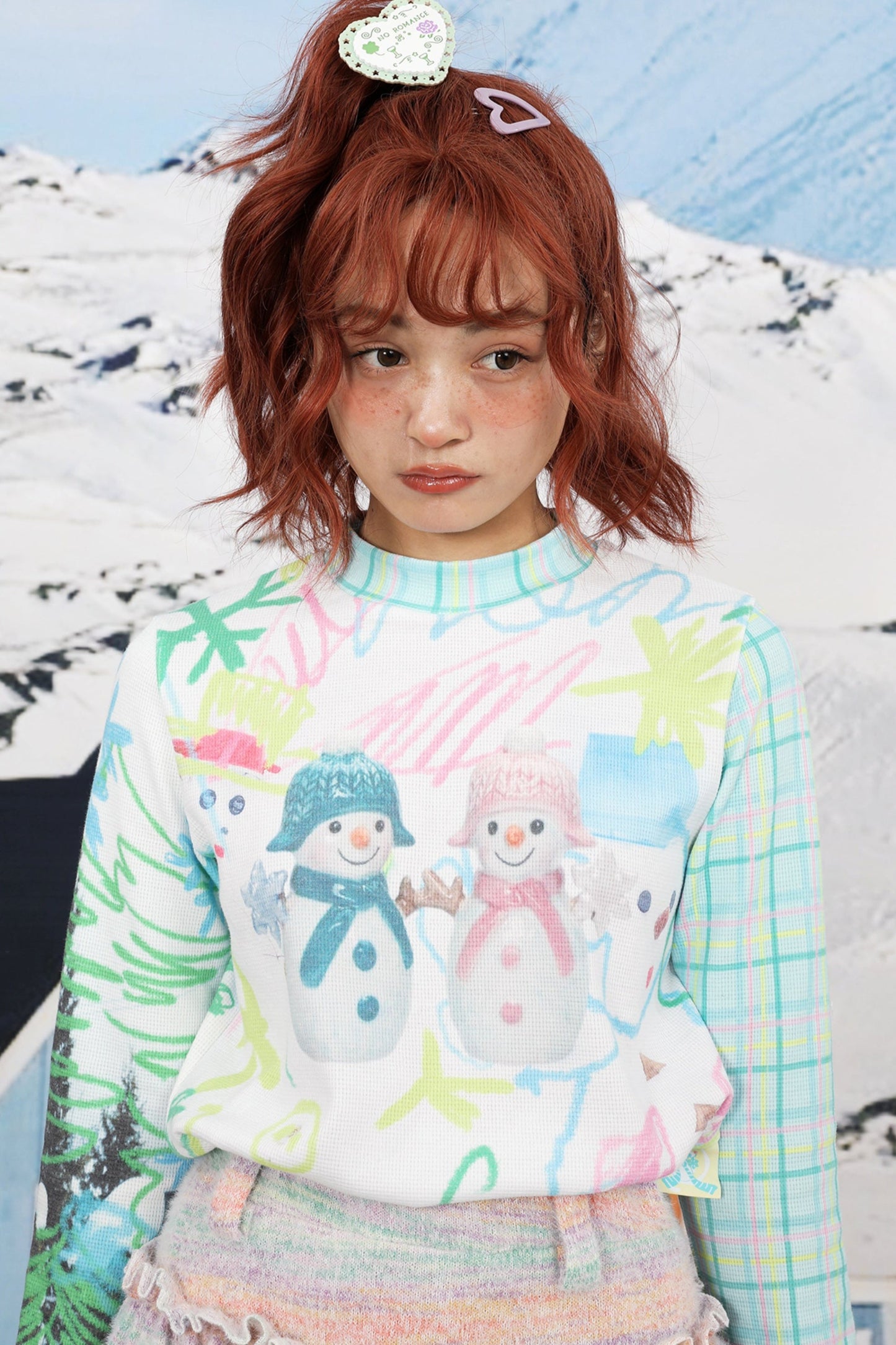 Snowman Print Waffle Base Top