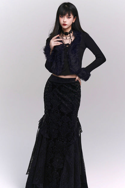 Temperament Black Mermaid Skirt