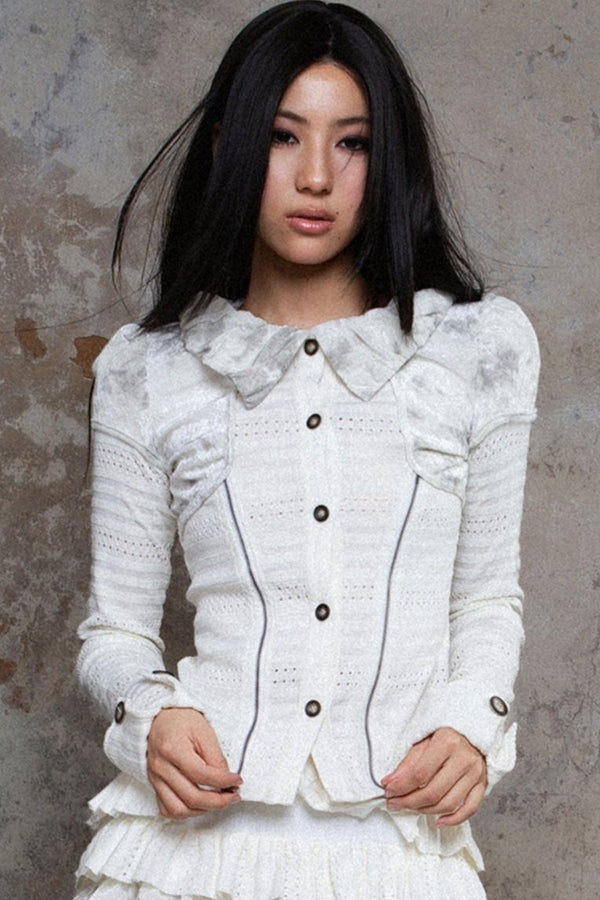 Puff Collar Slim Vintage Shirt