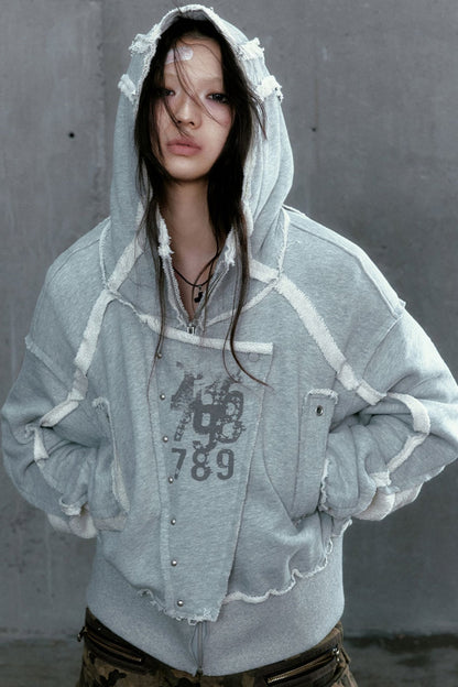 Panelled Hooded Sweatshirt