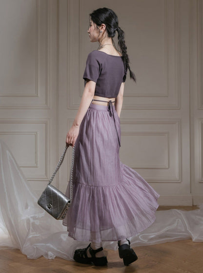 Transparent Streamer Tulle Skirt