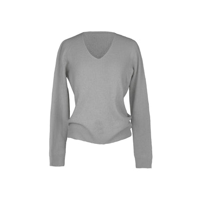 Elegant V-Neck Wool Knit Top