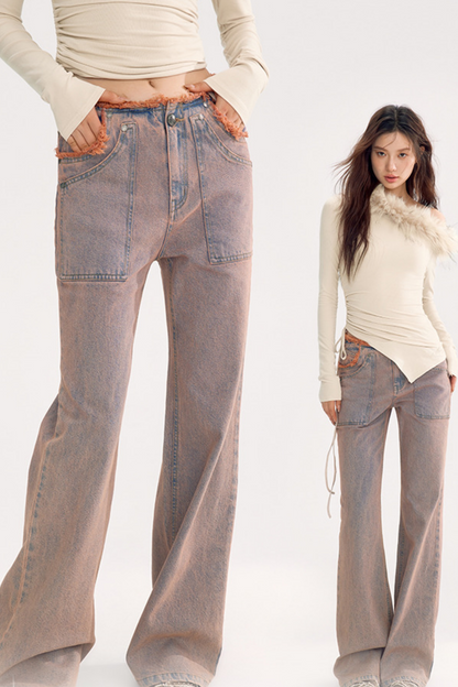 Retro Wash Raw Straight Jeans