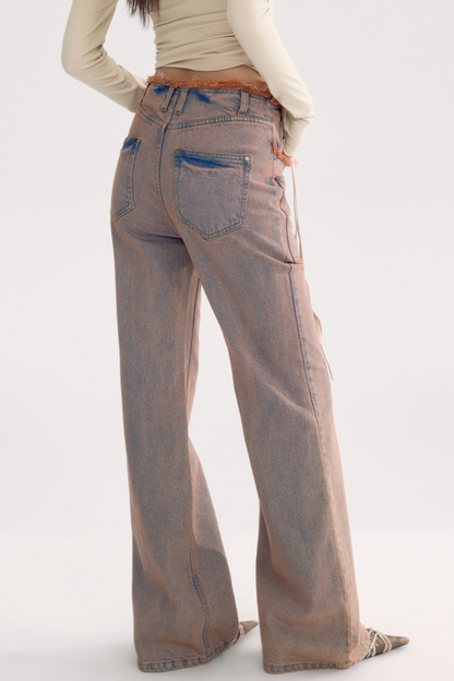 Retro Wash Raw Straight Jeans