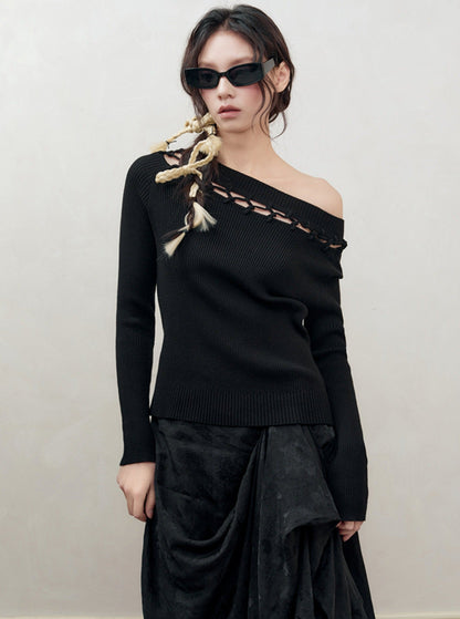 Cut-Out Straight Weave Top