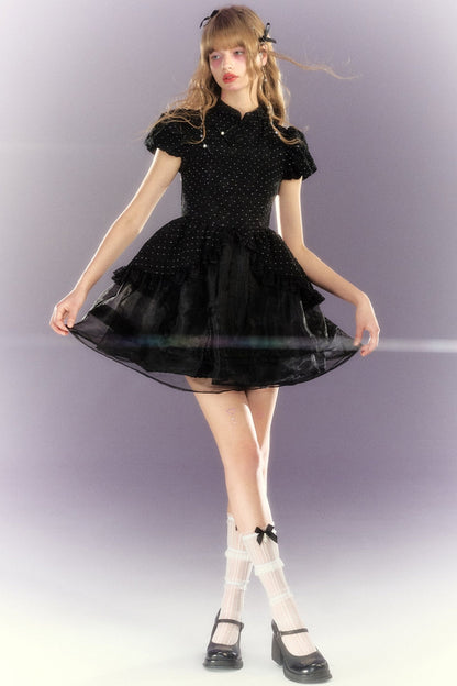 Black Glitter Scorching Night Dress