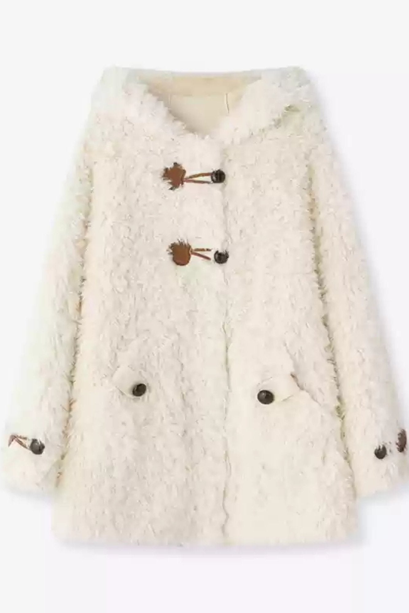 Lamb Roll Fur Hooded Jacket